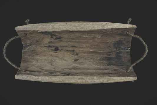 Distressed Wooden Jute Tray - LYKTA