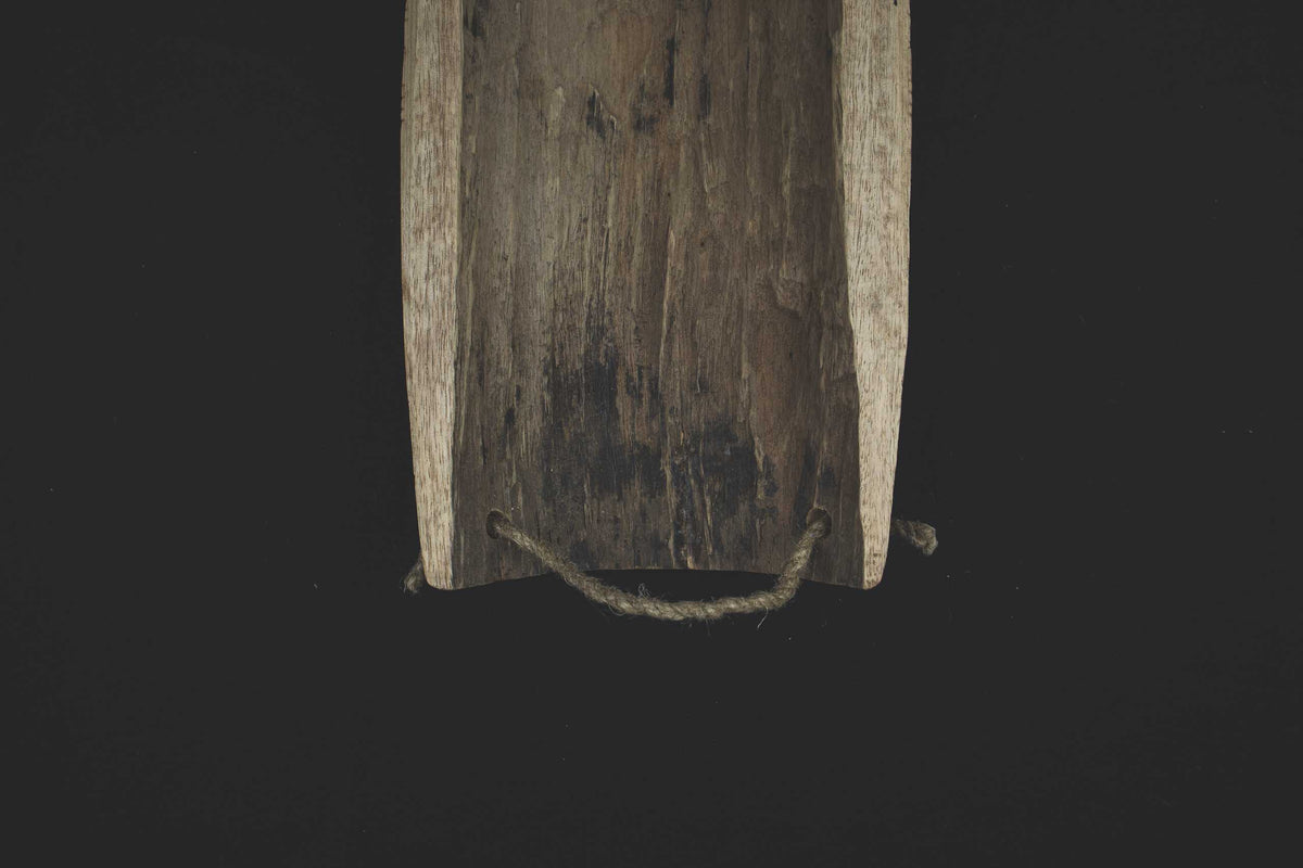 Distressed Wooden Jute Tray - LYKTA