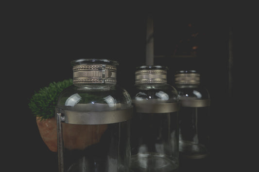 Large Glass Metal Jar Vase - LYKTA