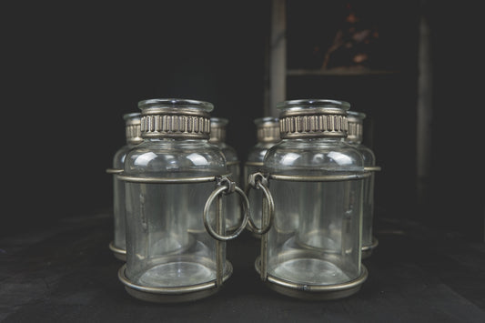 Small Glass Metal Jar Vase - LYKTA